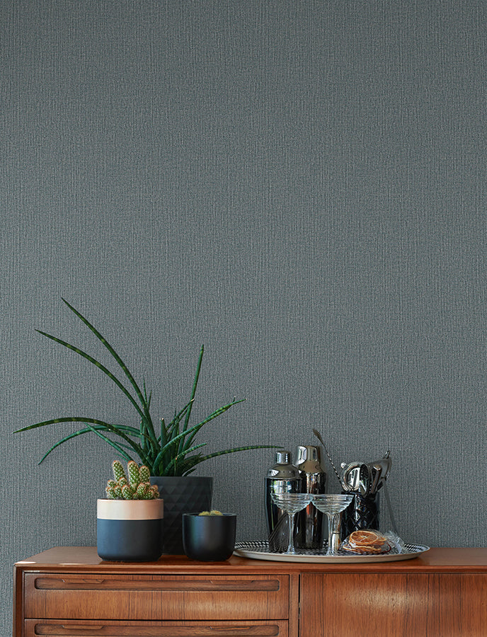 Hatton Blue Faux Tweed Wallpaper - Brewster Wallcovering