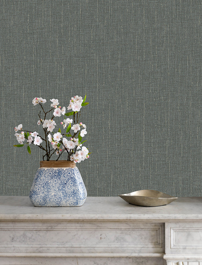 Glenburn Stone Woven Shimmer Wallpaper - Brewster Wallcovering