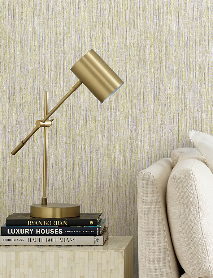 Bowman Wheat Faux Linen Wallpaper - Brewster Wallcovering