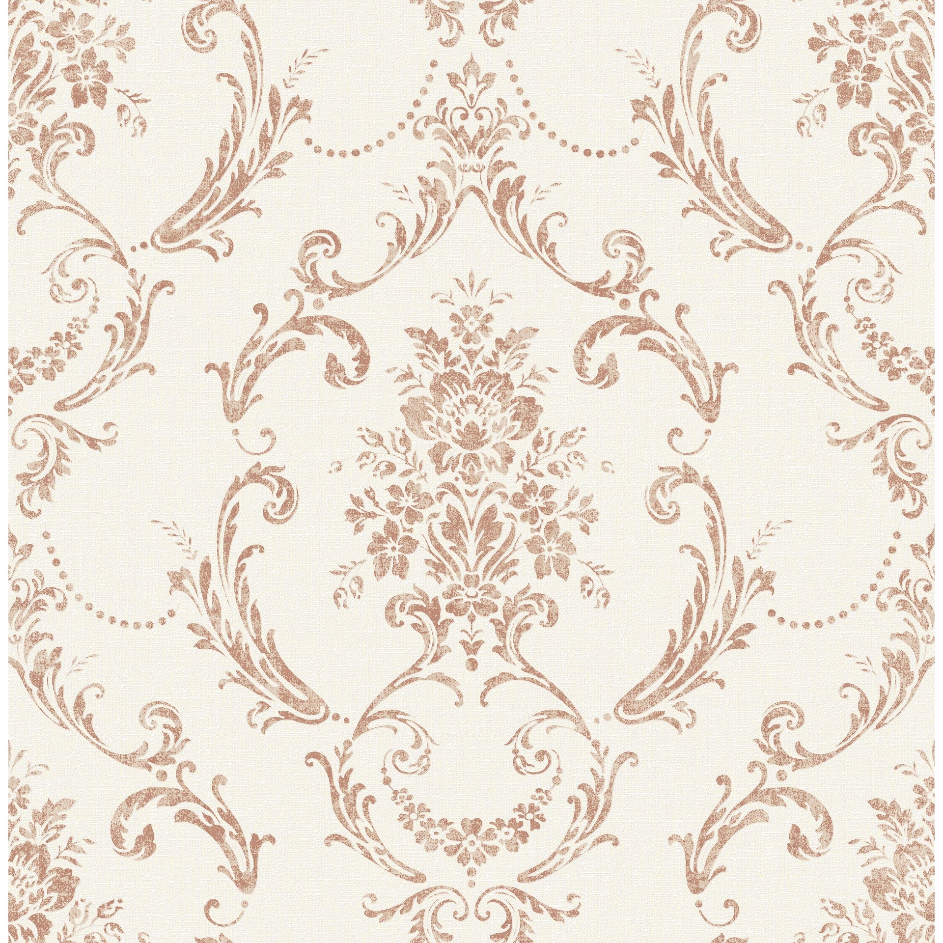 Picture of Glenda Copper Floral Damask Wallpaper