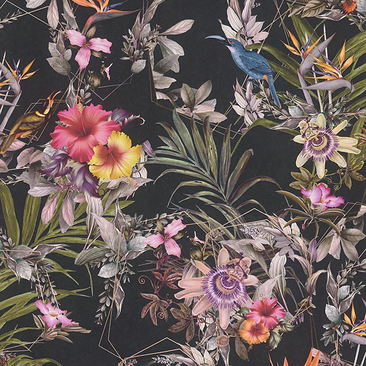 Picture of Hollis Navy Tropical Wallpaper