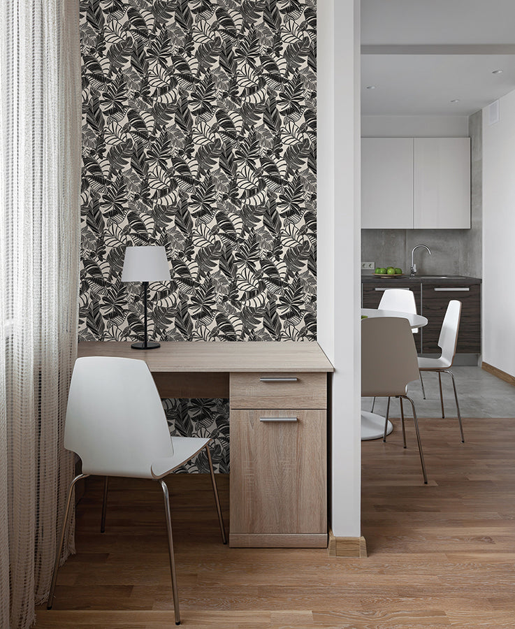 Pindo Wood Cut Palm Peel and Stick Wallpaper - Brewster Wallcovering