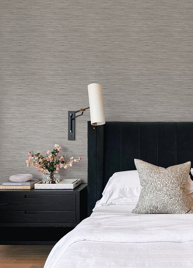 Grey Grassweave Peel and Stick Wallpaper - Brewster Wallcovering