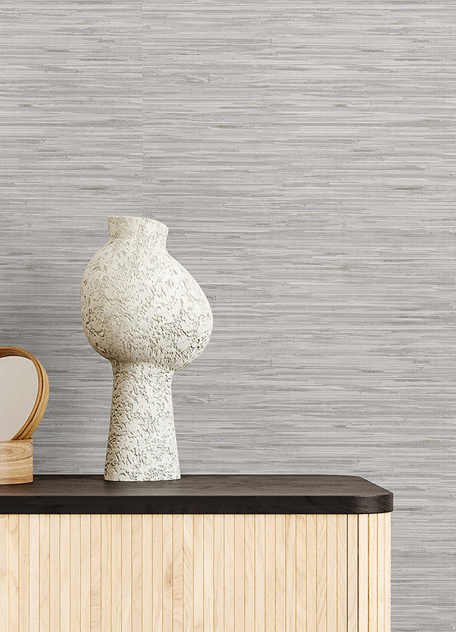 Grey Grassweave Peel and Stick Wallpaper  | Brewster Wallcovering - The WorkRm