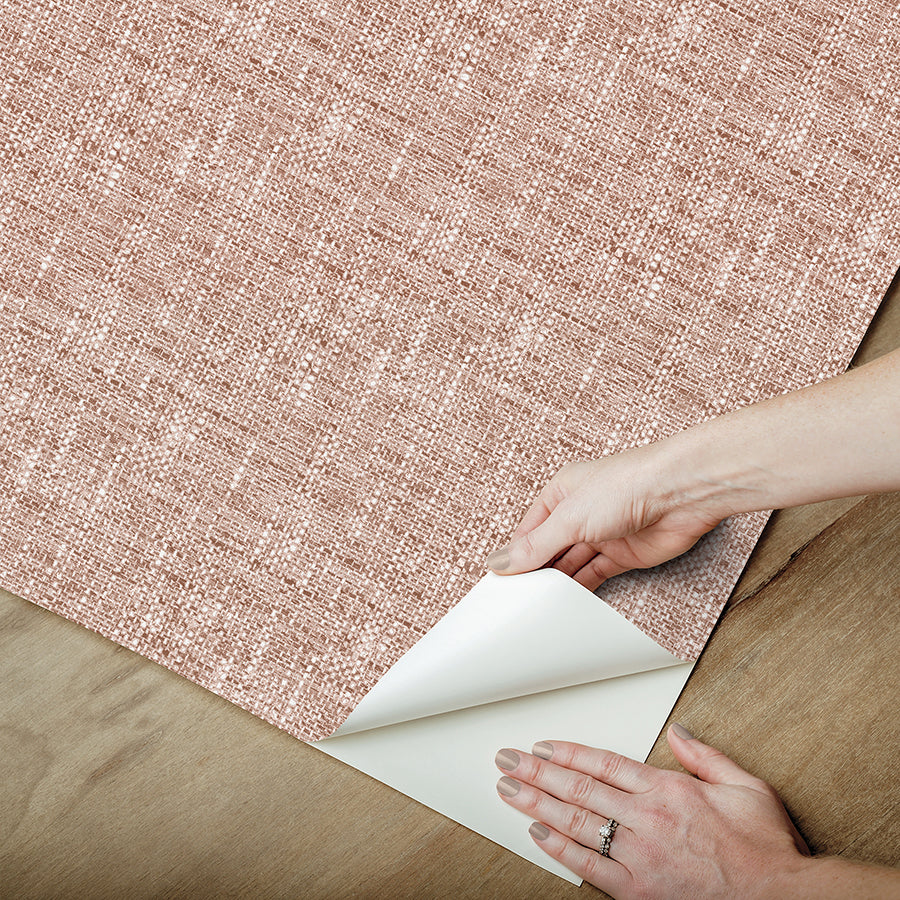 Terracotta Poplin Peel and Stick Wallpaper - Brewster Wallcovering