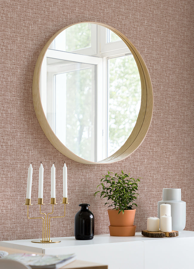 Terracotta Poplin Peel and Stick Wallpaper - Brewster Wallcovering