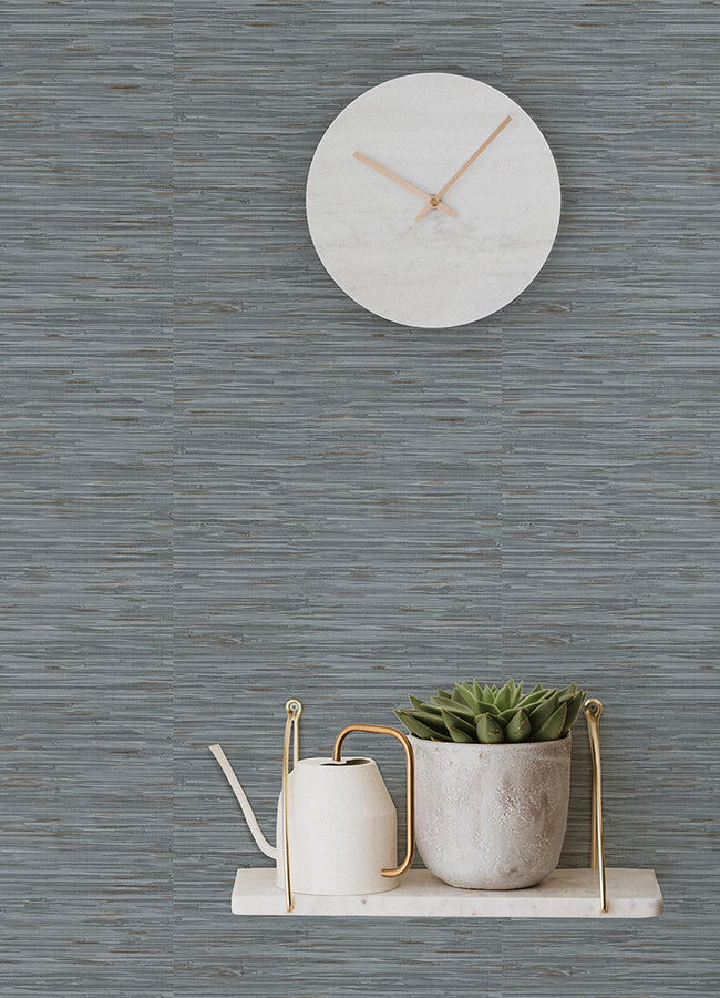 Blue Grassweave Peel and Stick Wallpaper  | Brewster Wallcovering - The WorkRm