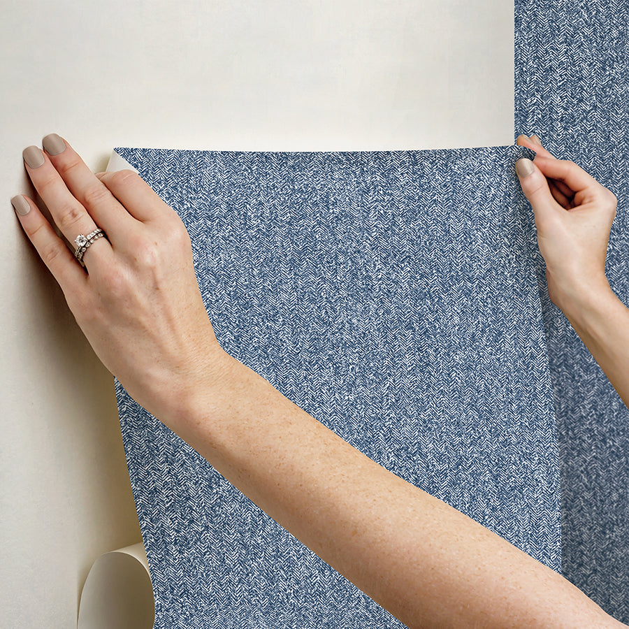 Navy Ashland Peel and Stick Wallpaper  | Brewster Wallcovering - The WorkRm