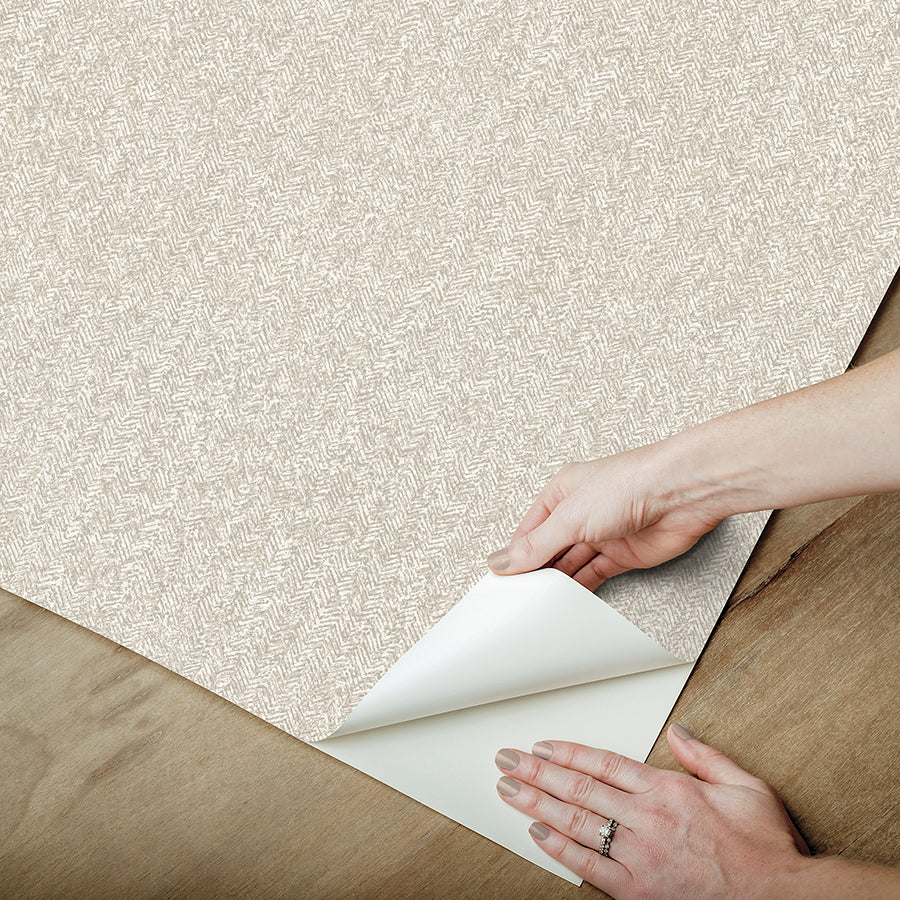 Taupe Ashland Peel and Stick Wallpaper  | Brewster Wallcovering