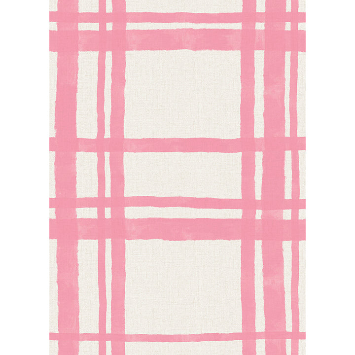 Picture of Plaid Think Pink Geometric Peel and Stick Wallpaper