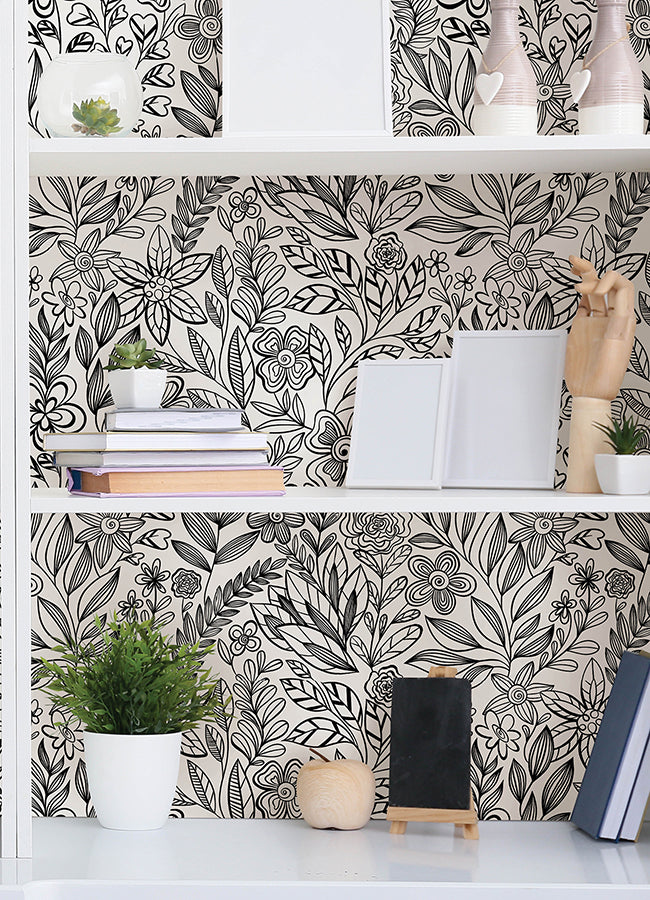 Garden Simply Stated Florals Flower Peel and Stick Wallpaper - Brewster Wallcovering