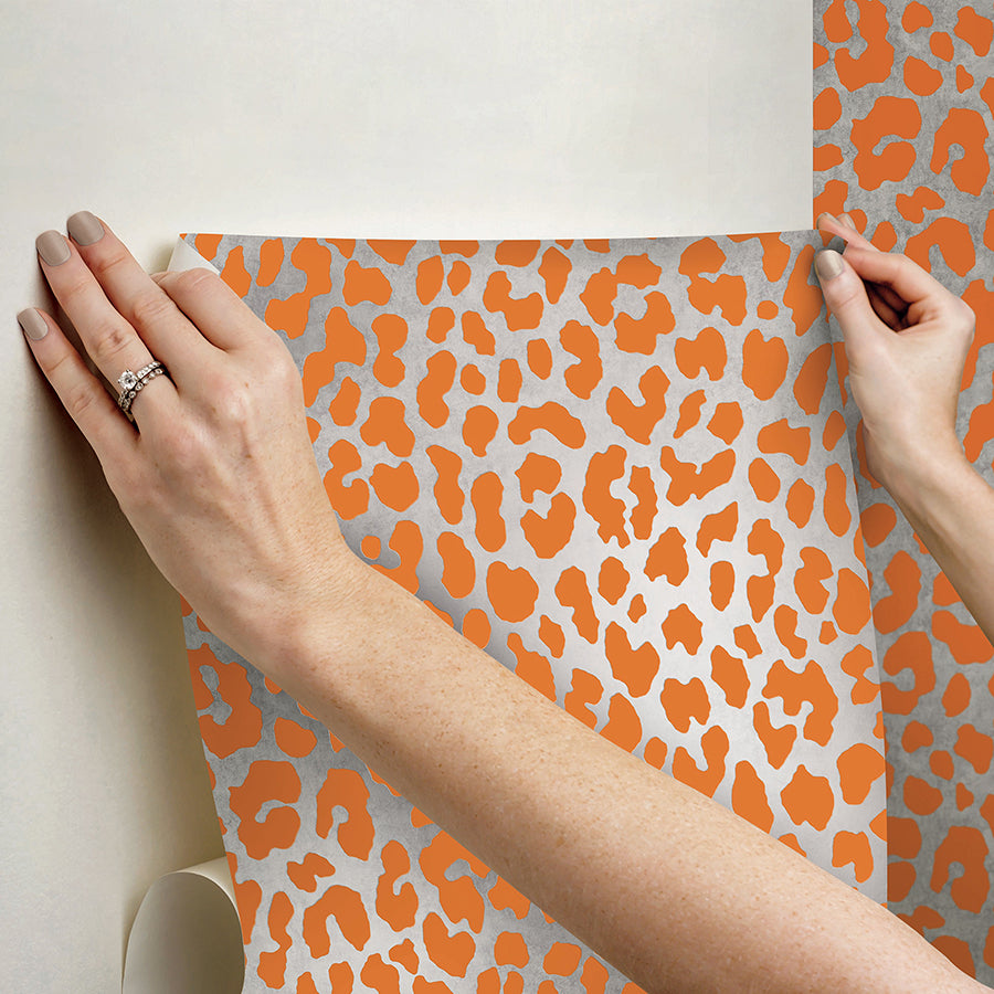 Lorange RuLeopard Peel and Stick Wallpaper  | Brewster Wallcovering