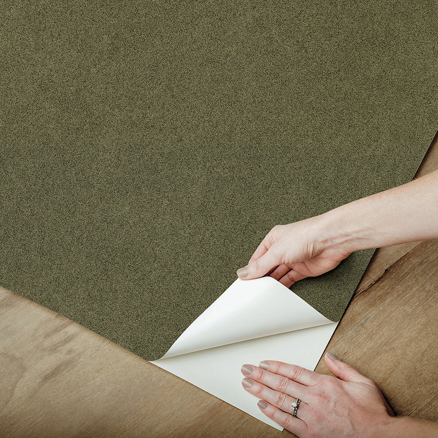 Olive Green RuSuede Peel and Stick Wallpaper  | Brewster Wallcovering - The WorkRm