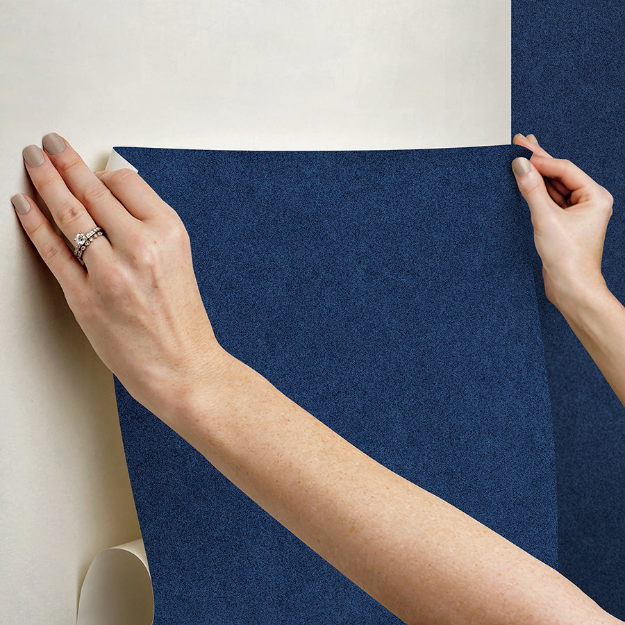 Azure Blue RuSuede Peel and Stick Wallpaper - Brewster Wallcovering