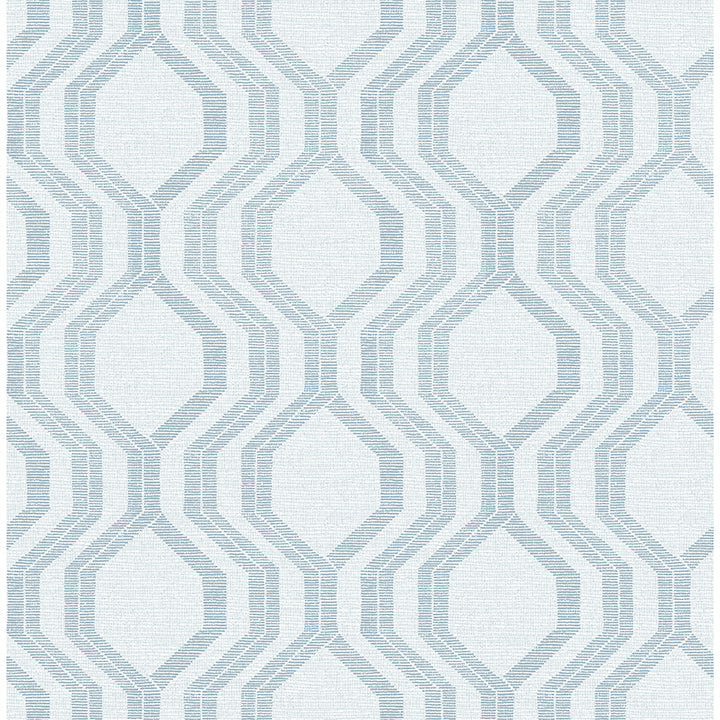 Picture of Burton Light Blue Modern Ogee Wallpaper