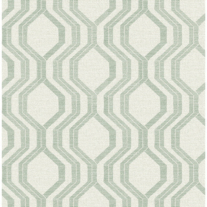 Picture of Burton Green Modern Ogee Wallpaper