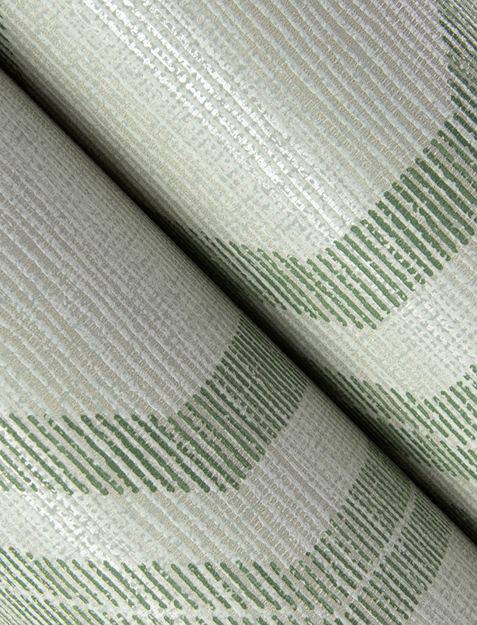 Burton Green Modern Ogee Wallpaper  | Brewster Wallcovering - The WorkRm