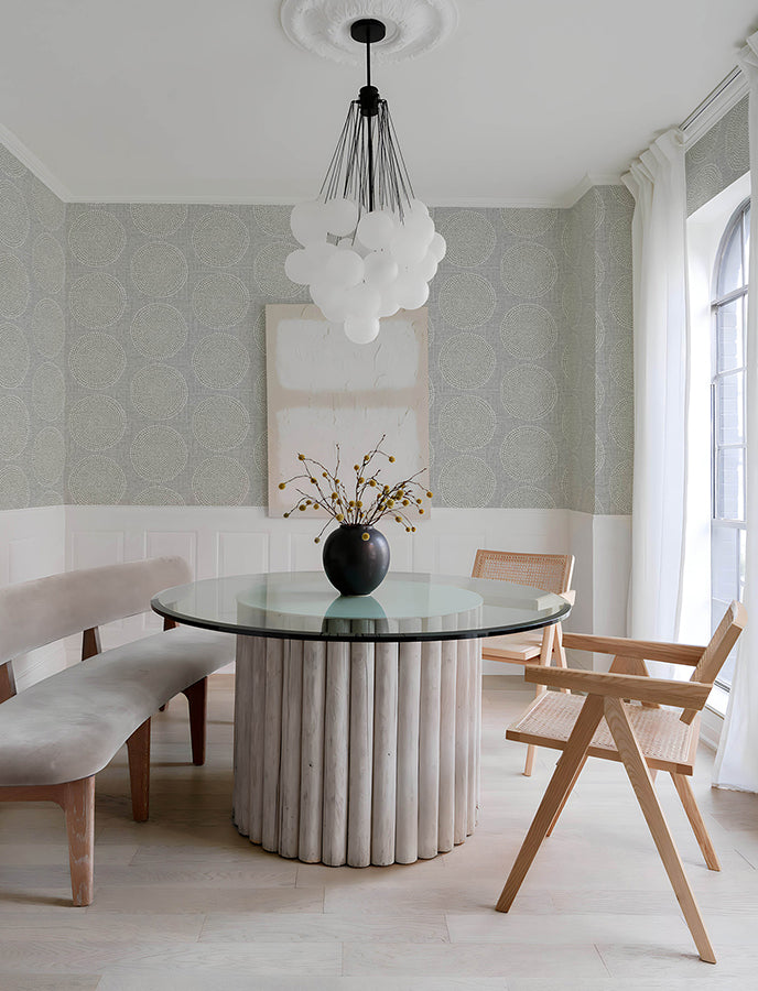 Salma Grey Medallion Wallpaper  | Brewster Wallcovering - The WorkRm