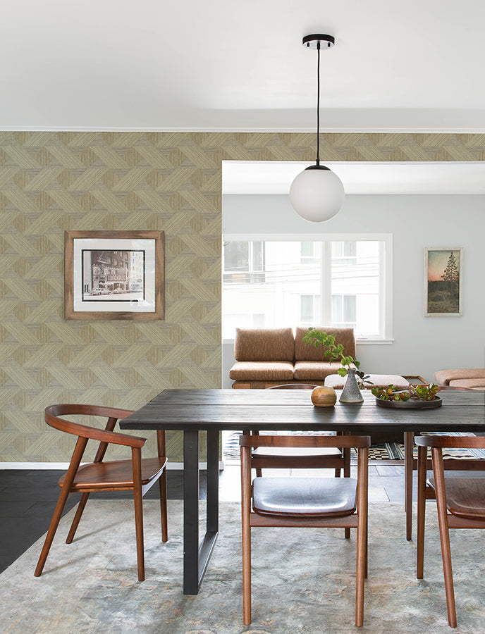 Presley Coffee Tessellation Wallpaper - Brewster Wallcovering