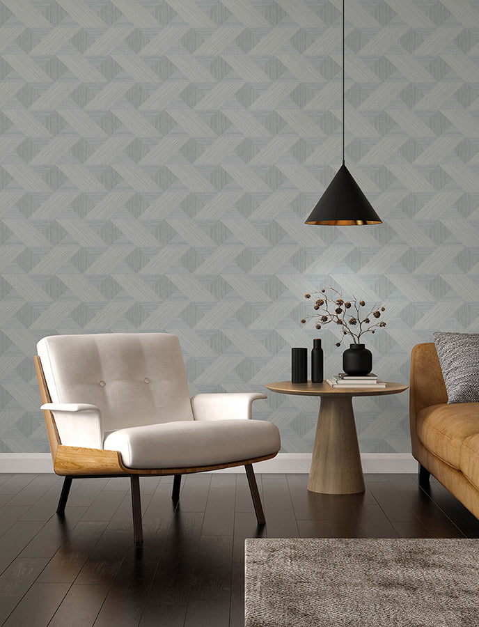 Presley Light Blue Tessellation Wallpaper  | Brewster Wallcovering - The WorkRm