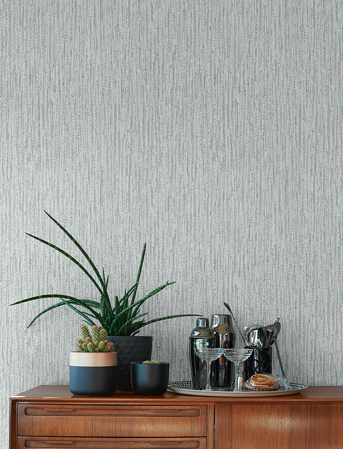 Corliss Light Blue Beaded Strands Wallpaper - Brewster Wallcovering