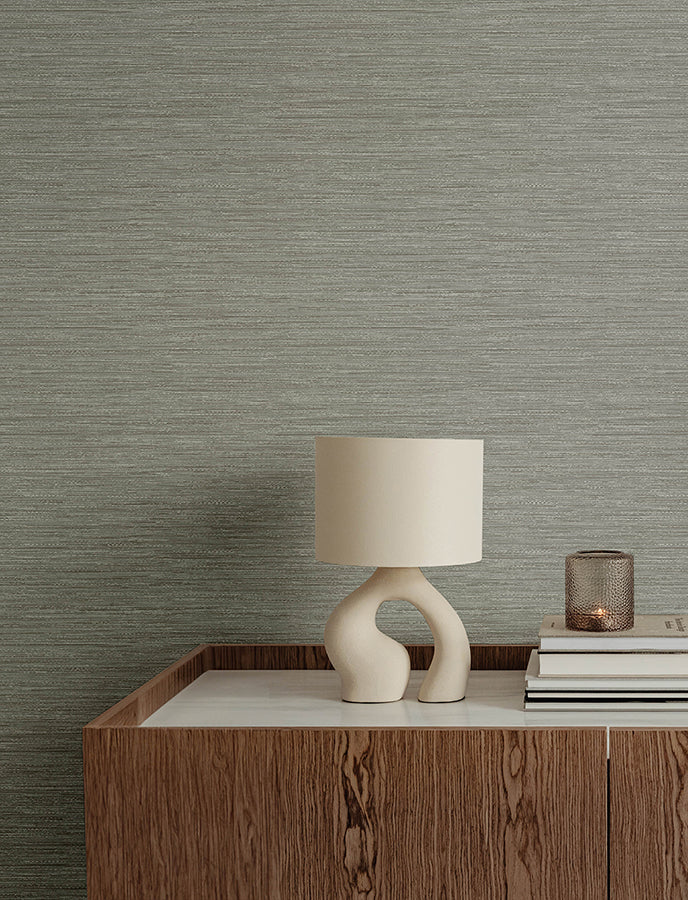 Sheehan Grey Faux Grasscloth Wallpaper  | Brewster Wallcovering - The WorkRm