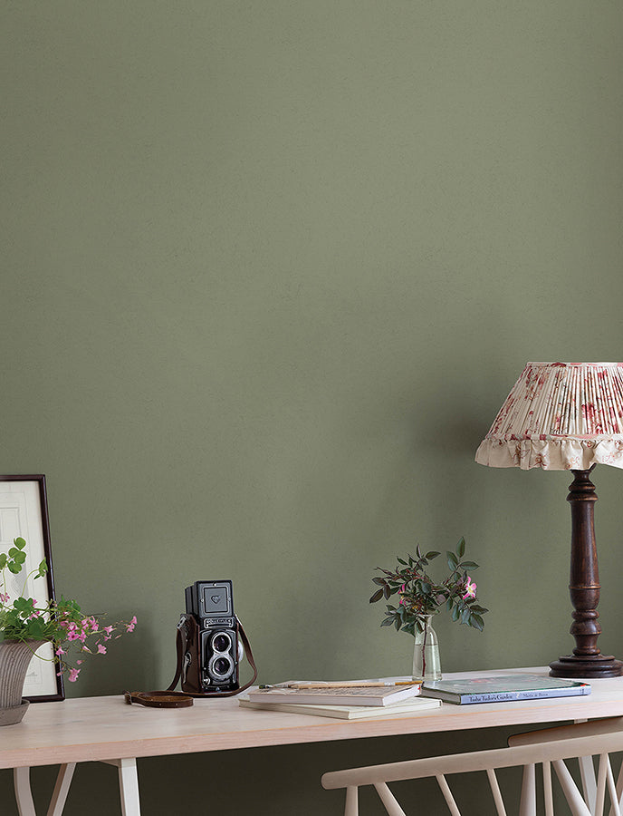 Parget Skog Olive Textured Wallpaper - Brewster Wallcovering