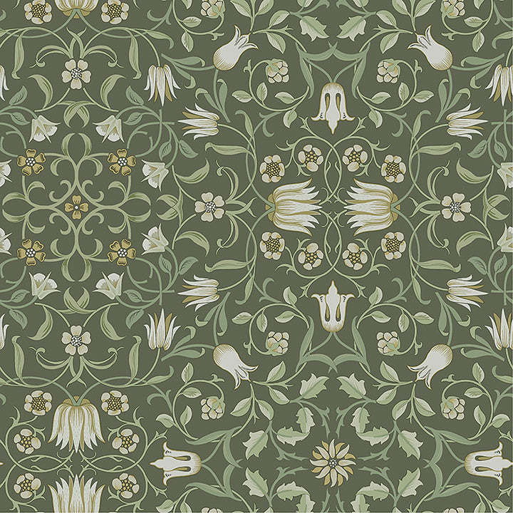 Picture of No 1 Holland Park Green Floral Wallpaper