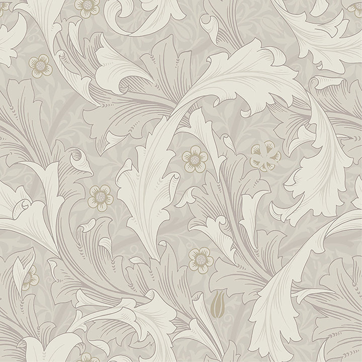 Brewster Wallcovering-Granville White Leafy Vine Wallpaper