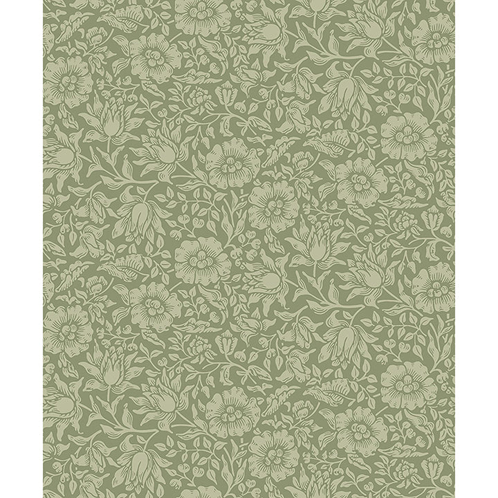 Picture of Mallow Green Floral Vine Wallpaper