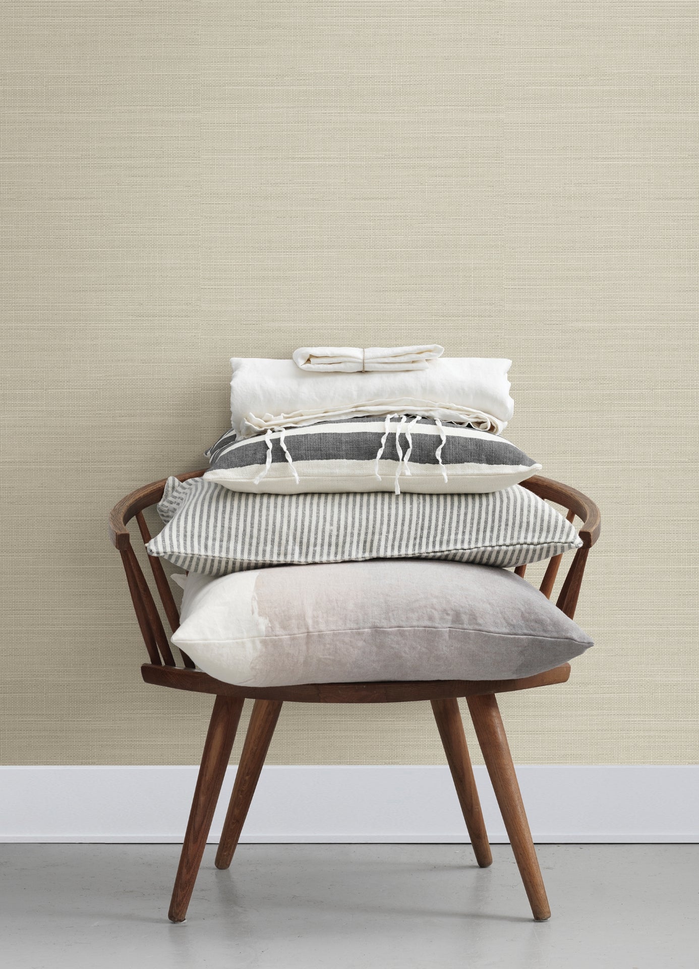 Spinnaker Light Grey Netting Wallpaper - Brewster Wallcovering