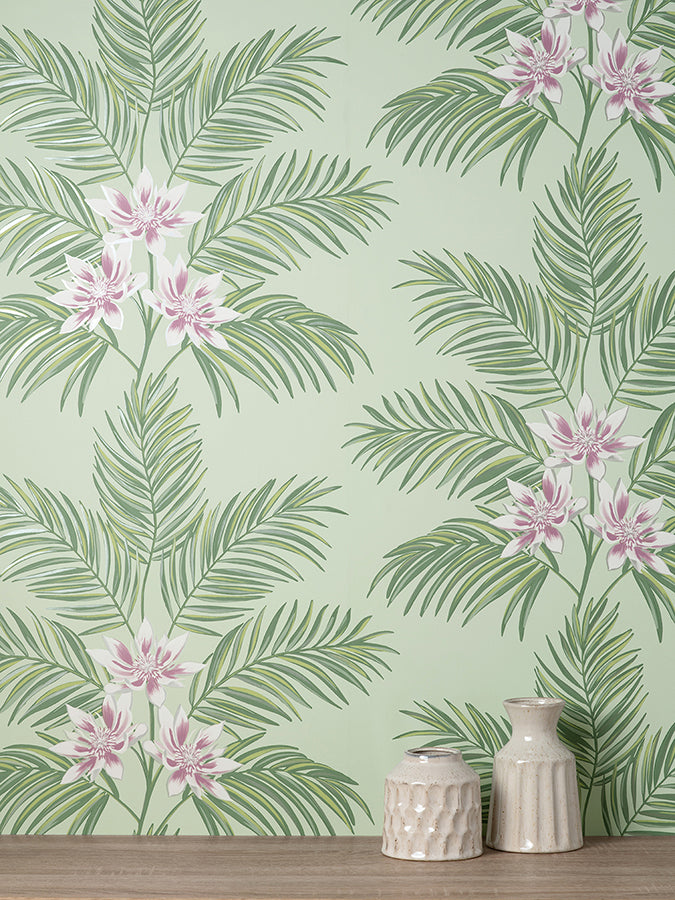 Bali Sage Palm Wallpaper - Brewster Wallcovering