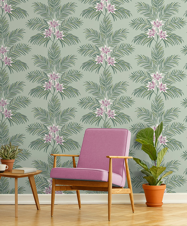 Bali Sage Palm Wallpaper - Brewster Wallcovering