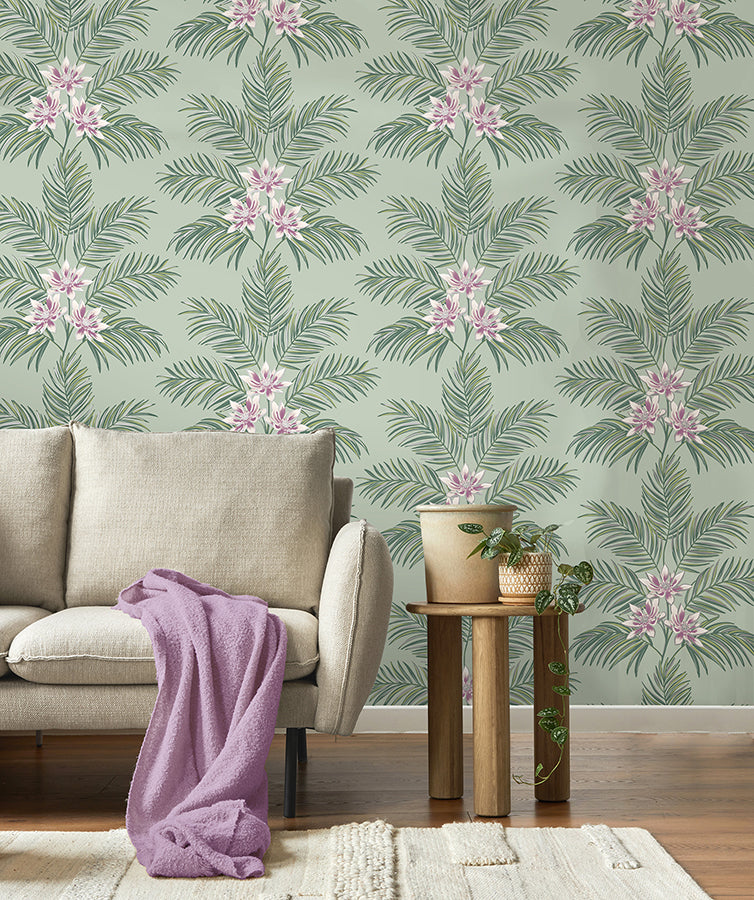 Bali Sage Palm Wallpaper - Brewster Wallcovering