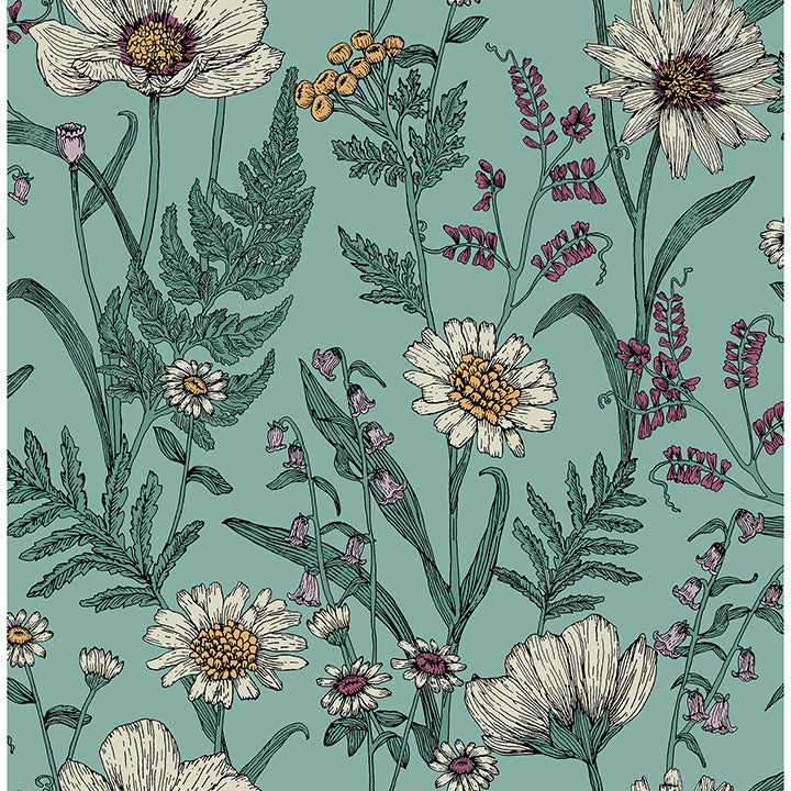 Picture of Arden Blue Wild Meadow Wallpaper