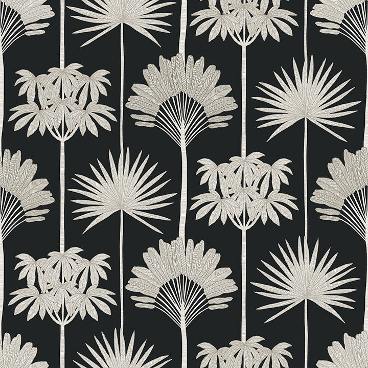 Picture of Kentia Black Peel and Stick Wallpaper