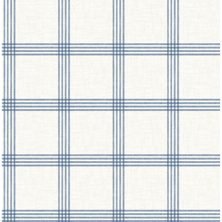 Picture of Twain Denim Plaid Wallpaper