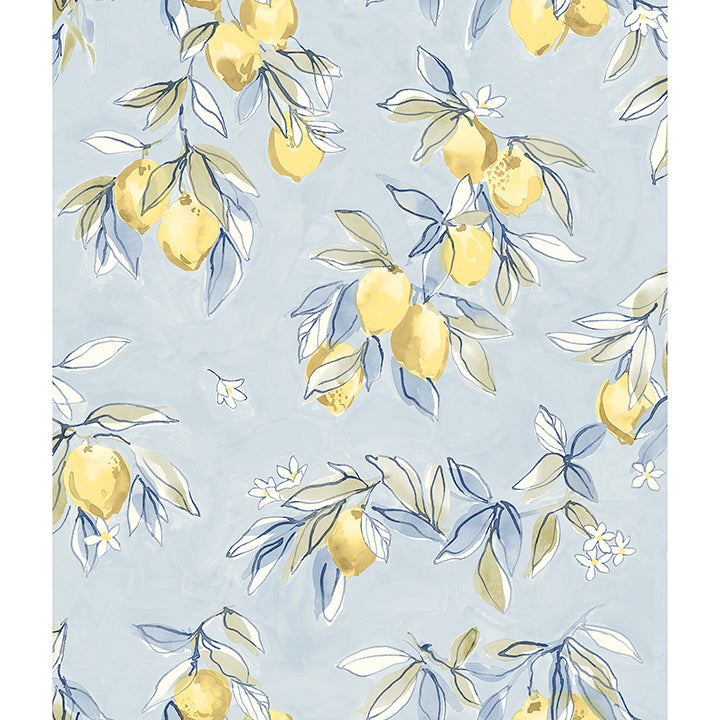 Picture of Lemonade Light Blue Citrus Wallpaper