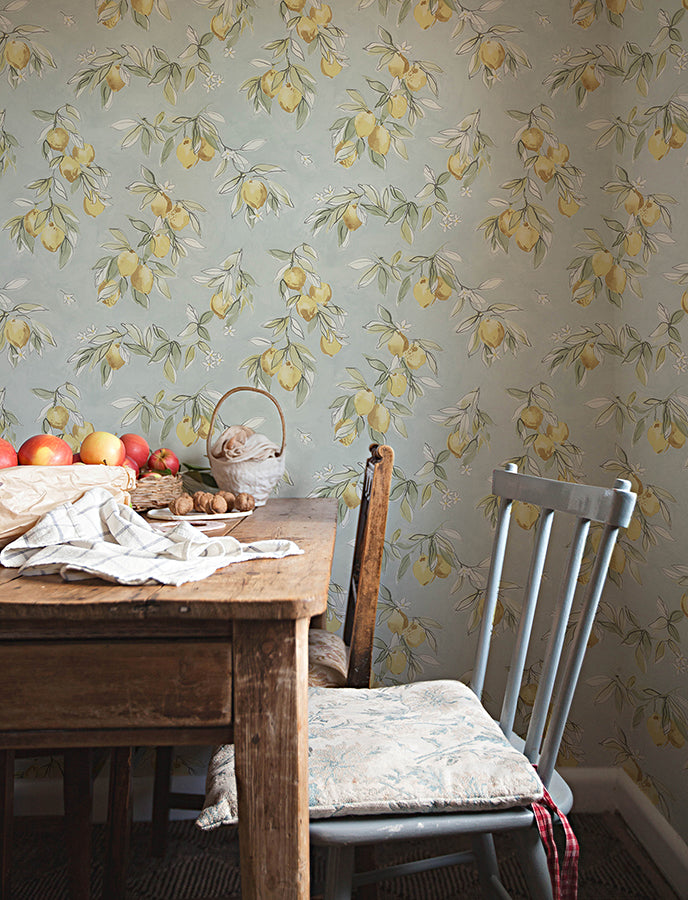 Lemonade Aqua Citrus Wallpaper  | Brewster Wallcovering - The WorkRm