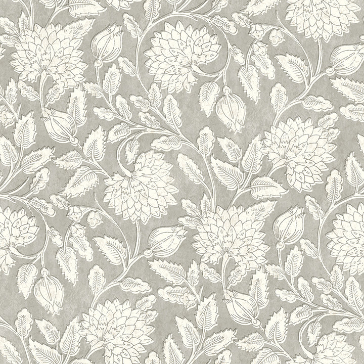 Picture of Vadouvan Grey Jacobean Trail Wallpaper