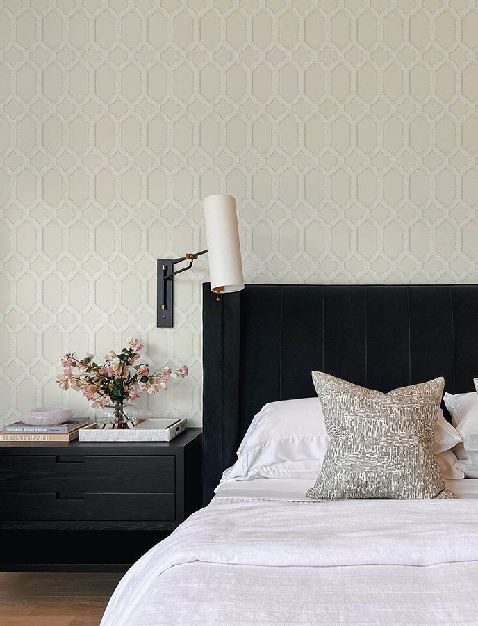 Chervil Cream Trellis Wallpaper  | Brewster Wallcovering - The WorkRm