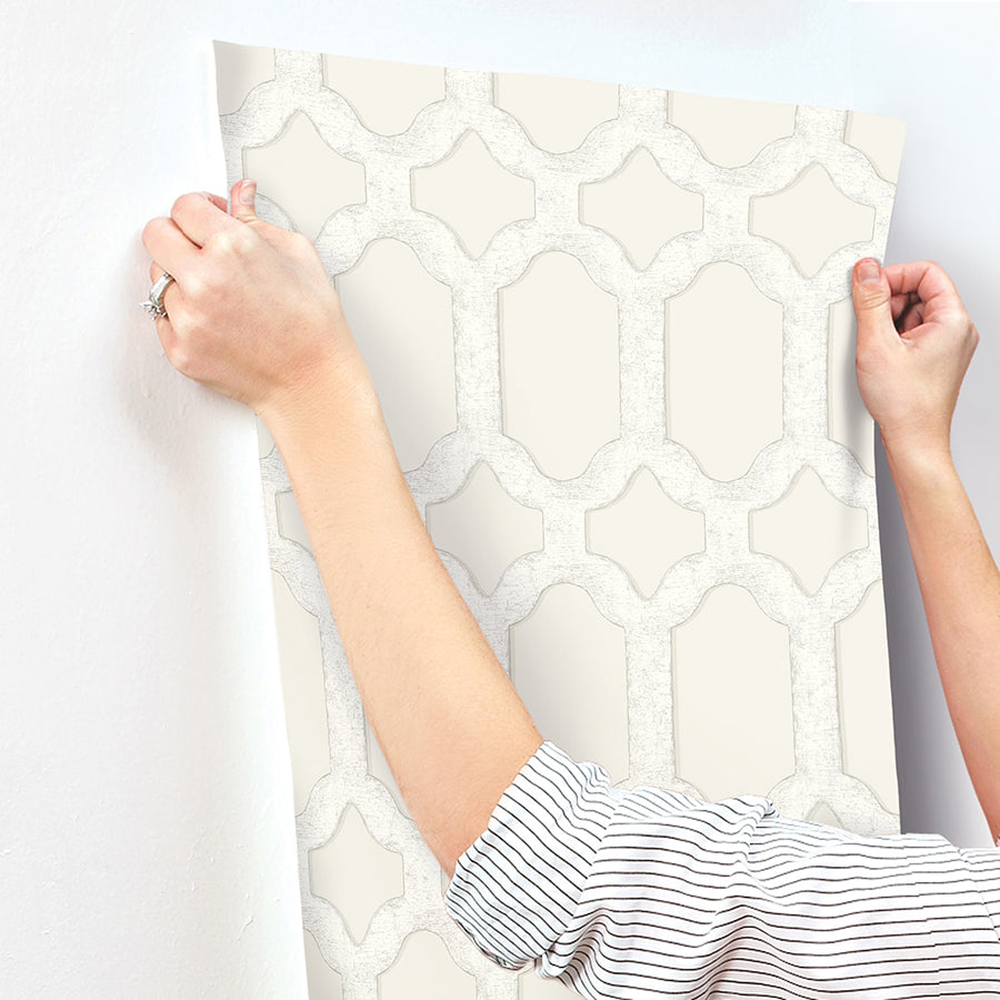 Chervil Cream Trellis Wallpaper  | Brewster Wallcovering - The WorkRm