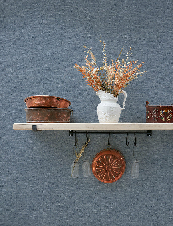 Chambray Denim Fabric Weave Wallpaper - Brewster Wallcovering