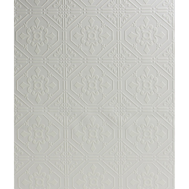 Brewster Wallcovering-Brooklyn White Tin Paintable Wallpaper