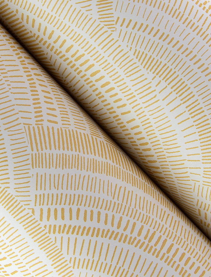 Encircle Yellow Geometric Wallpaper  | Brewster Wallcovering - The WorkRm