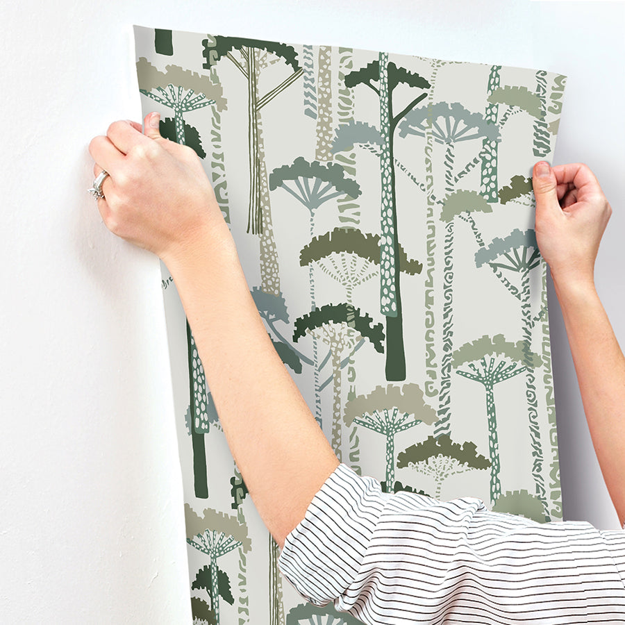 Unify Green Forest Wallpaper - Brewster Wallcovering