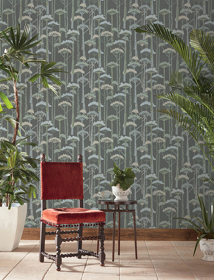 Unify Aqua Forest Wallpaper - Brewster Wallcovering