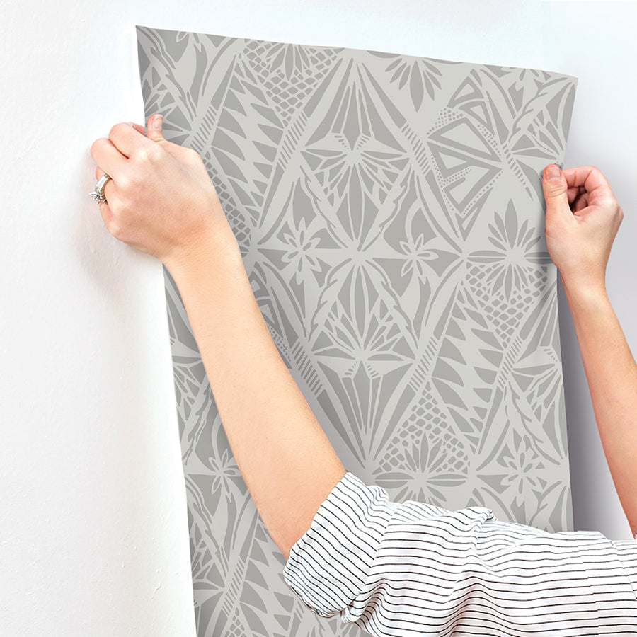 Urbane Grey Diamonds Wallpaper - Brewster Wallcovering