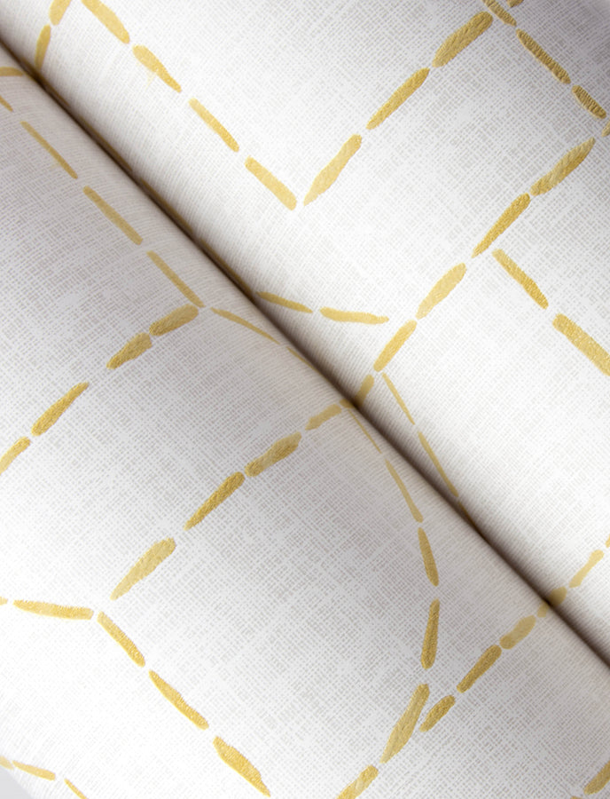 Integrity Yellow Arched Outlines Wallpaper - Brewster Wallcovering