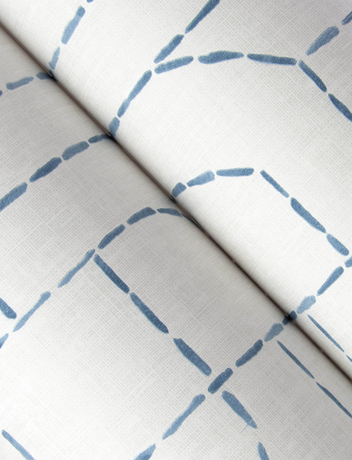 Integrity Blue Arched Outlines Wallpaper  | Brewster Wallcovering - The WorkRm